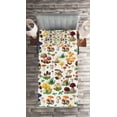 thumbnail image 2 of Ambesonne Nature Quilted Coverlet 2 Pcs, Mushrooms Wild Nature Print, Twin Size, Multicolor, 2 of 2
