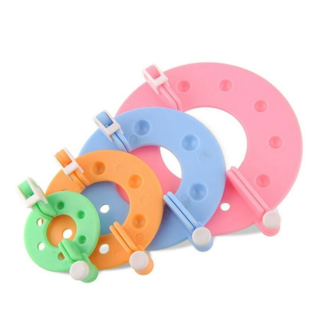 Ruiboury 4 Pieces Plastic Ball Tools Hand Balls Weaver Kits Knitting Loom Tool Scarf Decorations Needlework Supplies Color Random