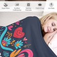 thumbnail image 3 of Retro Vintage Grammy Best Grammy Ever Floral Flannel Throw Blanket 60"x80" Funny Grandma Gift Winter Plush Fuzzy Warm Bed Blanket for Couch Bed Throw Blanket Gift for Kids Family And Friends, 3 of 8