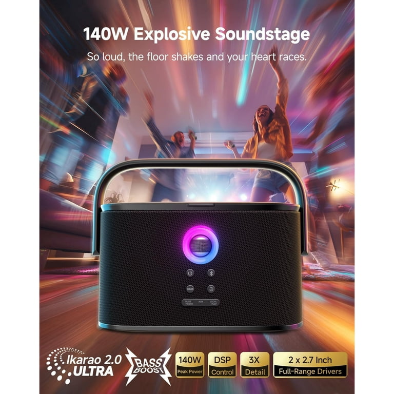 Ikarao Karaoke Machine with Lyrics Display, Portable 8