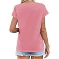 thumbnail image 5 of Women Summer Cap Sleeve Tank Top Crew Neck Solid Casual Basic Tee Shirt, 5 of 6