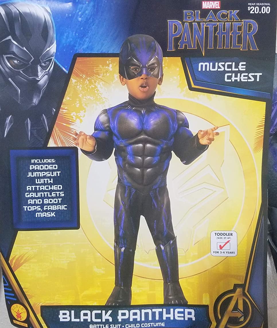Black Panther Movie Includes Accessories Party City Black Panther Muscle Halloween Costume for Boys 