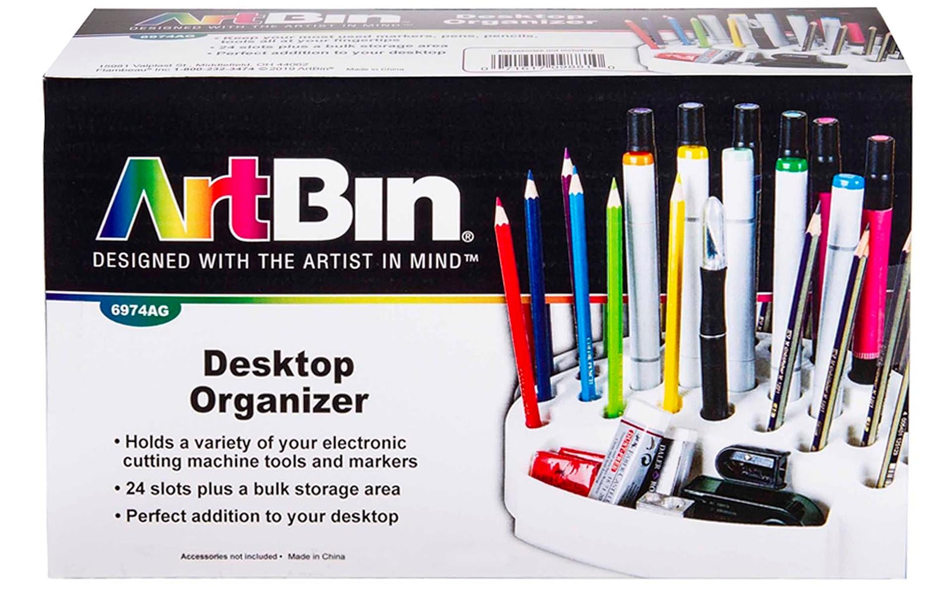 (2 pack) ArtBin, 6974AG, Desktop Accessory Storage with 24 Slots, Art & Craft Organizer, White, 1 Piece