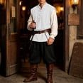thumbnail image 5 of WULMLEO Mens Pirate Vest, Renaissance Tops Medieval Sleeveless Shirts Gothic Costumes Vampire Cosplay Cotton Outfits White L, 5 of 9