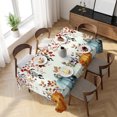 thumbnail image 3 of Orange Blue Pumpkin Fall Table Cloth Waterproof Tablecloths, Thanksgiving Eucalyptus Leaves Tablecloth Dining Table Cover for Kitchen Party Tabletop Outdoor, Rectangle Tablecloth 54x108 Inch, 3 of 9
