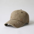 thumbnail image 3 of Gorra de béisbol lavada de tela suave con bordado de cachorro | Gorra vintage descolorida con visera curva y sin estructura | Gorra informal de algodón transpirable para hombres y mujeres, 3 of 7