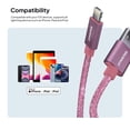 thumbnail image 6 of Powertek USB-A to Lightning Cable, Fast Charging iPhone Charger Cord, Durable Tangle-Resistant Sync Cable, Pink Glitter, 6FT, 6 of 6