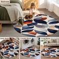 thumbnail image 5 of Navy Blue Burnt Orange Round Area Rug 4 FT, Non Slip Indoor Outdoor Rug, Botanical Abstract Palm Leaf Washable Soft Circular Carpet Non-Shedding Floor Mat for Coffee Table Nursery Foyer Balcony, 5 of 8