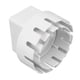 thumbnail image 2 of Conector y convertidor de drenaje universal con tornillos para reemplazo de bajante Adaptador de bajante de plástico blanco S 2x3 in, 2 of 8