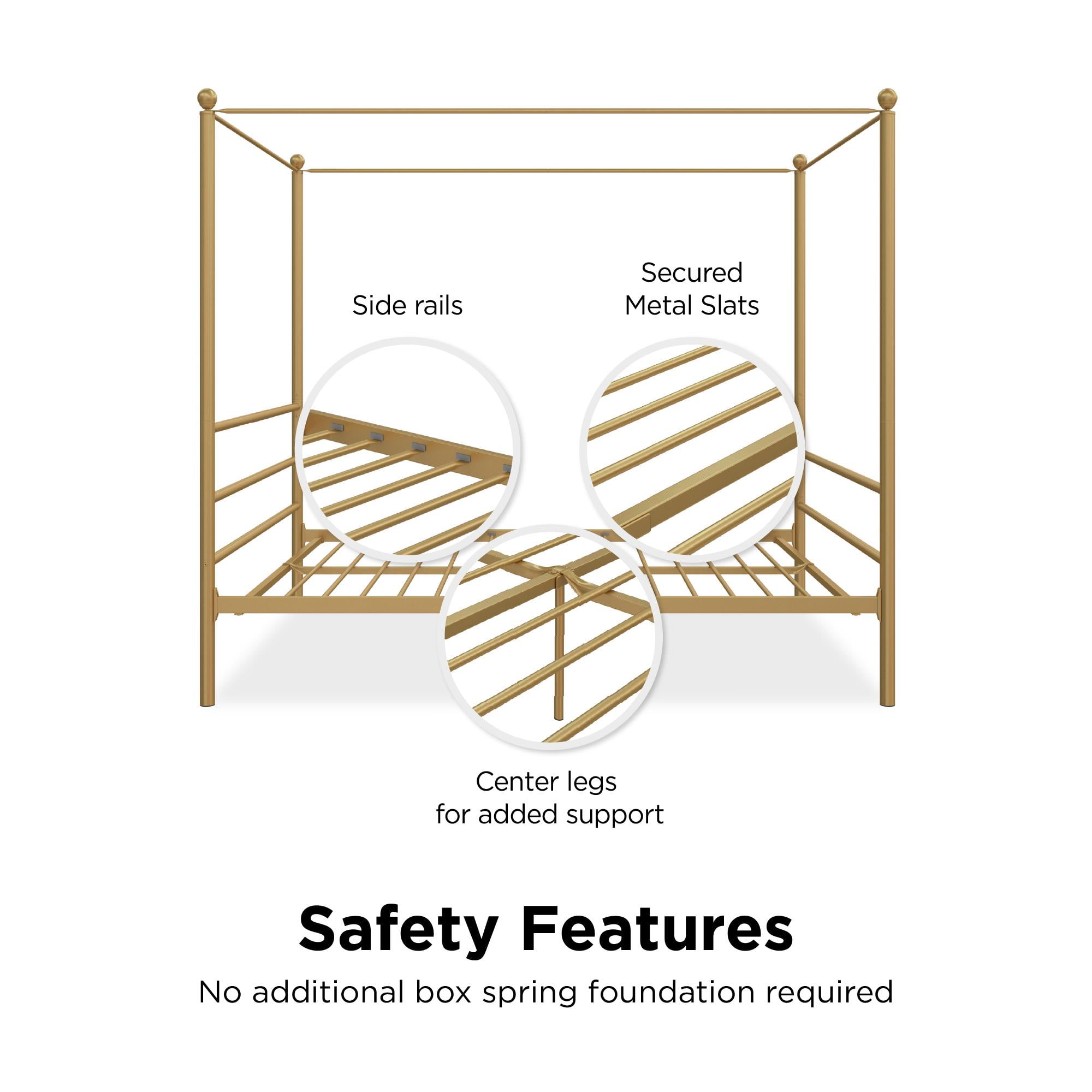 Mainstays Metal Canopy Bed, Queen, Gold atelieryuwa.ciao.jp