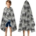 thumbnail image 3 of Gray Highland Cow Group Pattern Hooded Bath Towel，50"x30" for Ages 3 To 12 Kids, Quick Dry Lightweight Soft Microfiber Hood Beach Towel Cover Up for Kids, 3 of 7