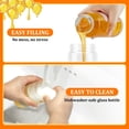 thumbnail image 4 of Aelga - Recipiente dosificador de miel de vidrio, antigoteo, 12 oz, con asa, dispensador de jarabe para café o té, ideal para miel y jarabe, color amarillo, 4 of 8