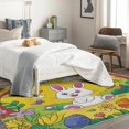 thumbnail image 3 of Rabbit Area Rug 3x4, Cute Rabbit Rugs for Bedroom, Non Slip Stain Resistant Machine Washable Low Pile Super Soft, Wild Flower Rabbit Carpet for Home Decor 8i&-123, 3 of 7
