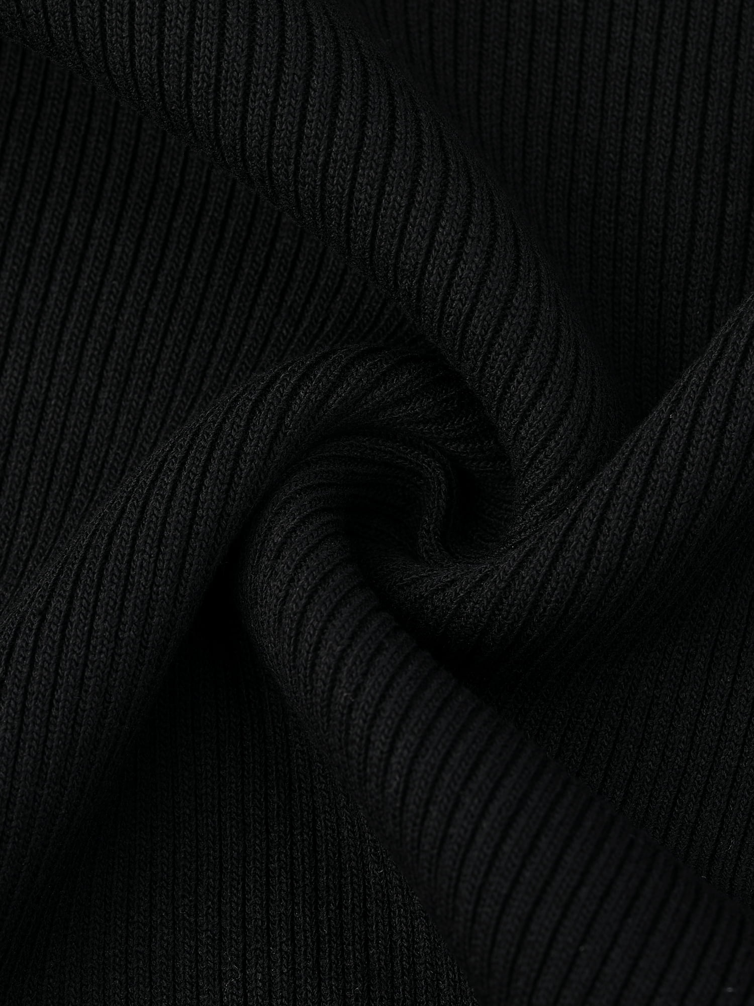DARING DIVA Scoop Neck Slim Fit Ribbed Knit Sweater Tops S Black