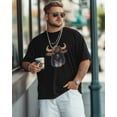 thumbnail image 2 of Men's T-Shirt Black Yak Animal Colorful Funny Short Sleeve Casual Tee Classic Crew Neck T-Shirt for Men, 2XL, 2 of 7