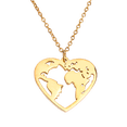 thumbnail image 1 of Collar de Mujer con Dije de Corazón Mundo LuckyLy, Acero Inoxidable, Modelo Kate dorado UNITALLA, 1 of 8