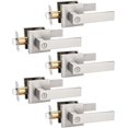 thumbnail image 1 of Brushed Nickel Door Handle Interior Privacy Door Lock Bed and Bath Door Lock with Square Rose Modern Keyless Door Lock Handle Reversible for Left & Right, 1 of 9