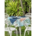thumbnail image 3 of Outdoor Tablecloths with Umbrella Hole & Zipper, Teal Red Coastal Round Tablecloth 54 Inch, Nautical Seahorse Beach Coral Starfish Waterproof Table Cloth, Patio/Pool/Picnic Table Covers, 3 of 8
