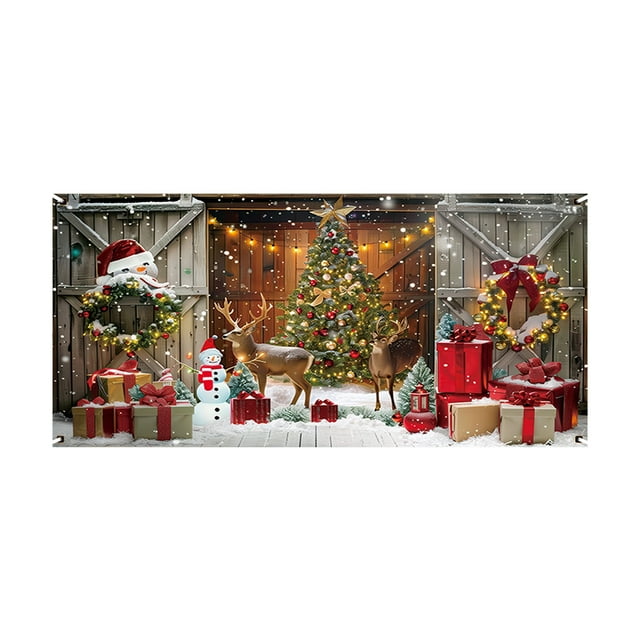 Christmas Background Cloth for Photography 400 cm x 180 cm Multicolor Polyester Hanging Festive Garage Decor