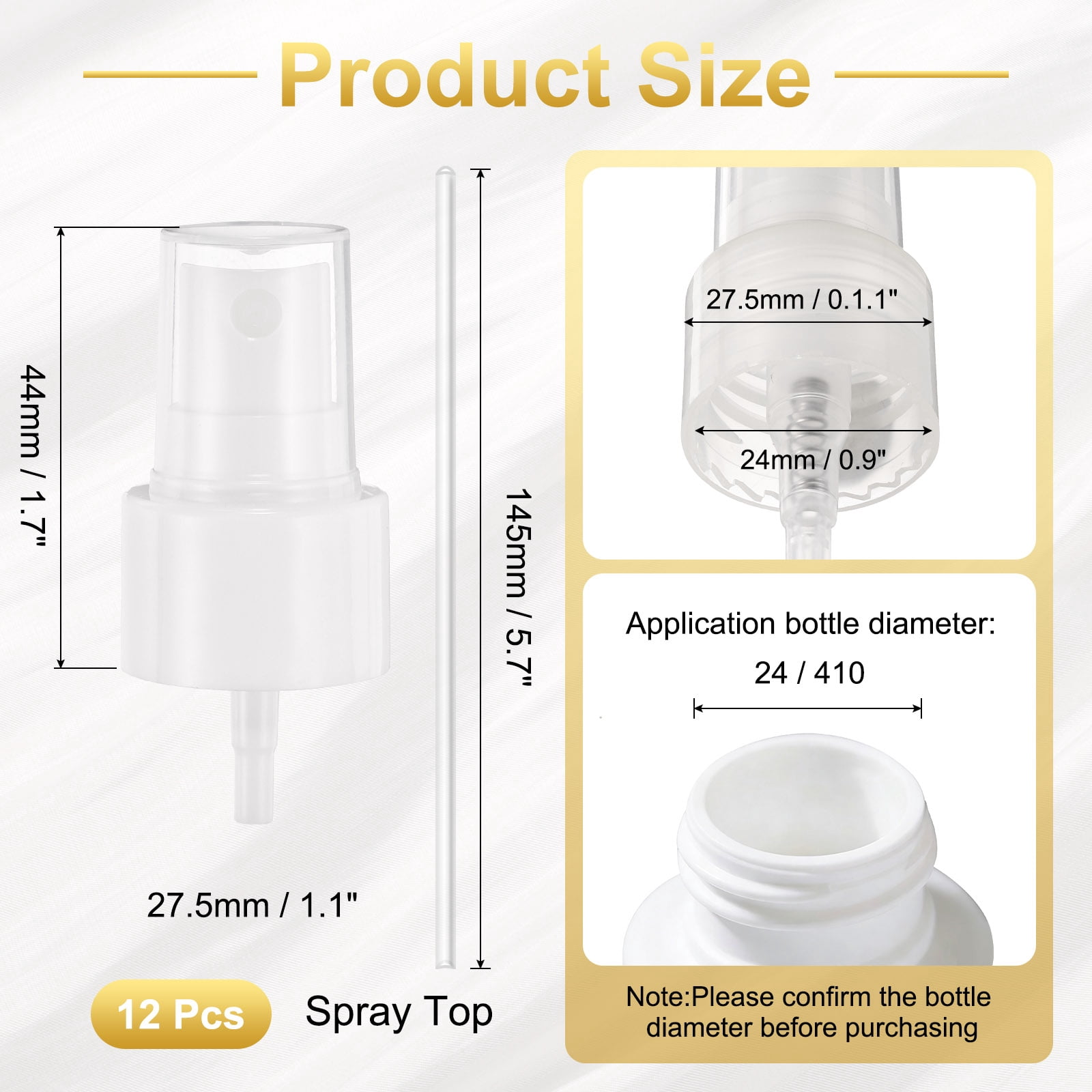 Unique Bargains Spray Top Fine Mist Sprayer Replacement Essential Oils Body White