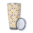 thumbnail image 2 of Lsque Colorful Checkered 1 Pattern 20oz Car Cup with Lid and Straw, Insulated Coffee Cup with Straw Topper, Spill Proof Travel Coffee Mug, Stainless Steel Tumble-Straw Two-piece Set, 2 of 8