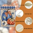thumbnail image 3 of Fall Blue White Pumpkin Decorative House Flag, Autumn Plaid Check Farmhouse Garden Yard Outside Decorations, Thanksgiving Rustic Burlap Outdoor Large Home Decor Double Sided 28 x 40, 3 of 6