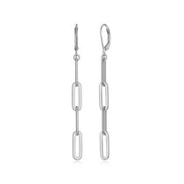 Forever Facets 18K Gold Over Sterling Silver Paperclip Leverback Earrings