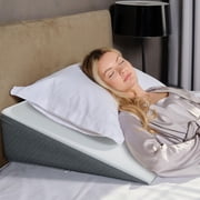 Kolbs Bed Wedge Pillow with Memory Foam Top | Stylish Chic Jacquard Cover | Wedge Pillow for Sleeping and Acid Reflux, Heartburn, and GERD Pillow – Snoring Pillow
