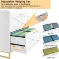 thumbnail image 6 of File Cabinet 2 Drawers Lateral File Cabinet with Charging Station for Letter/Legal/A4 Size Hanging Files, Large Wood File Storage Cabinets Printer Stand for Home Office, White and Gold, 6 of 7