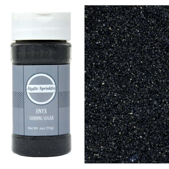 Mystic Sprinkles Onyx - Black Sanding Sugar 4 oz.