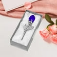 thumbnail image 6 of chaungfeng Glass Silver Blue Rose, Mini Crystal Flower Artificial Flowers for Valentine's Day Wedding Party Gift Room Ornament Office Desktop Decoration, 6 of 6