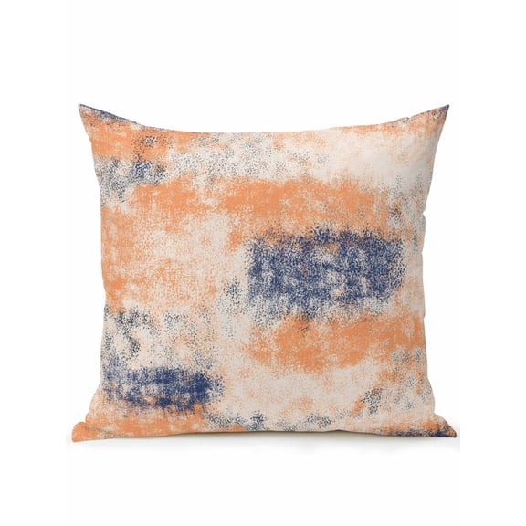 Waterproof Outdoor Throw Pillows with Inserts 18"x18", Orange Blue Soft Decorative Pillowcases for Couch Bedroom, Minimalist Smear Abstract Art Painting Pillow Covers for Sofa Living Room