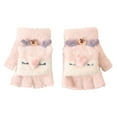 thumbnail image 1 of Bienvenido Guantes de felpa de otoño e invierno para niños, guantes de concha de medio dedo, 1 of 5