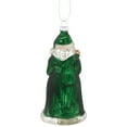 thumbnail image 4 of Northlight Nordic Santa Hanging Glass Christmas Ornament - 5.5"  - Green and Silver, 4 of 5