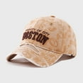 thumbnail image 2 of Huowey Baby Sun Hats Letter Print Cotton Baseball Cap Adjustable Cotton Washed Vintage Cowboy Hat Fishing Hat,Beige,One Size, 2 of 4