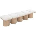 thumbnail image 5 of Meridian Furniture Pavilion Cream Boucle Fabric Bench, 5 of 9
