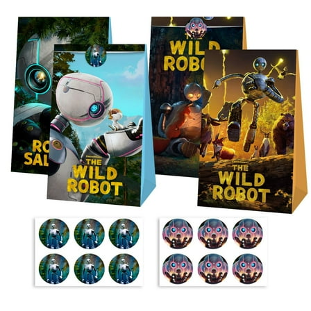 The Wild Robot Candy Bags 12PCS Party Favor Gift Bags Birthday Party Decorations