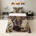 thumbnail image 2 of Erosebridal Elephant Twin Sheets, Folk Art Pattern Bedding, 3 Pieces 1 Flat Sheet 1 Fitted Sheet and 1 Pillowcase, 2 of 6