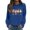Blue, variant on Fiaer Christmas Sweatshirts for Women Funny Graphic Crew Neck Xmas Tops Long Sleeve Plus Size Cozy Fall Pullover Black S