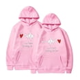 thumbnail image 5 of Jacenvly Valentine'S Day Shirts Long Sleeve Shirts Heart Pattern Hooded Loose Fashion Valentine'S Day Printed Hooded Plush Hoodie Top Hooded Hoodie Pink, 5 of 5