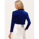 thumbnail image 3 of Bolero de Terciopelo para Mujer de Manga Larga Chaqueta Bolero Corto Azul real XL, 3 of 6