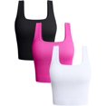 thumbnail image 1 of SURJDE Women's 3 Piece Tank Tops Ribbed Seamless Workout Exercise Shirts Yoga Crop Tops, 1 of 6