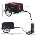 thumbnail image 3 of Aosom Bicycle Trailer Bike Cargo Trailer Garden Utility Cart Tool Carrier  with Removable Cover, Red, 3 of 10