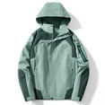thumbnail image 3 of Dvprdro Women's Lightweight Waterproof Windbreaker Jacket Spring and Fall Stylish Hooded Raincoat Loose Fit Plus Size Softshell Zip-Up Hoodie Jacket Casual Jogging Camping Street Style, 3 of 4