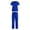 Blue, variant on Purcolt Scrub Sets for Women Comfort V Neck Short Sleeve Tops and Elastic Waisted Straight Leg Pants with Pockets for Nurse Esthetician Workwear
