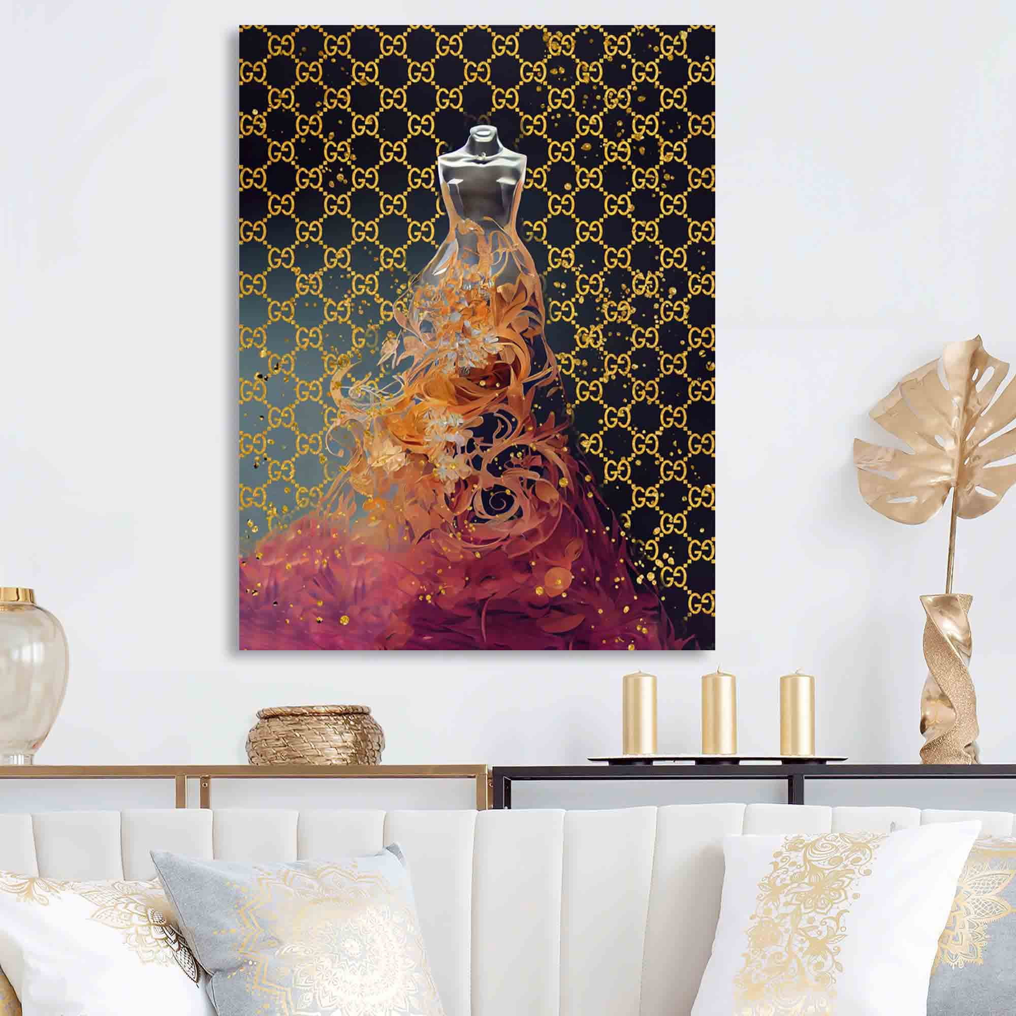 Designart Fashion Designer Dress Design II Canvas Wall Art