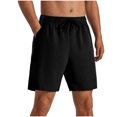 thumbnail image 2 of ITSAME Men's Athletic Shorts, Gym Activewear Drawstring Elastic Waist Loose Fit Summer Beach Shorts With Pockets Black 5XL, 2 of 3