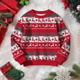 thumbnail image 4 of WQNVRNR Girls Christmas Knit Sweater Casual Comfortable Holiday Crewneck Long Sleeve Cute Pullover Tops Multicolor 8, 4 of 9
