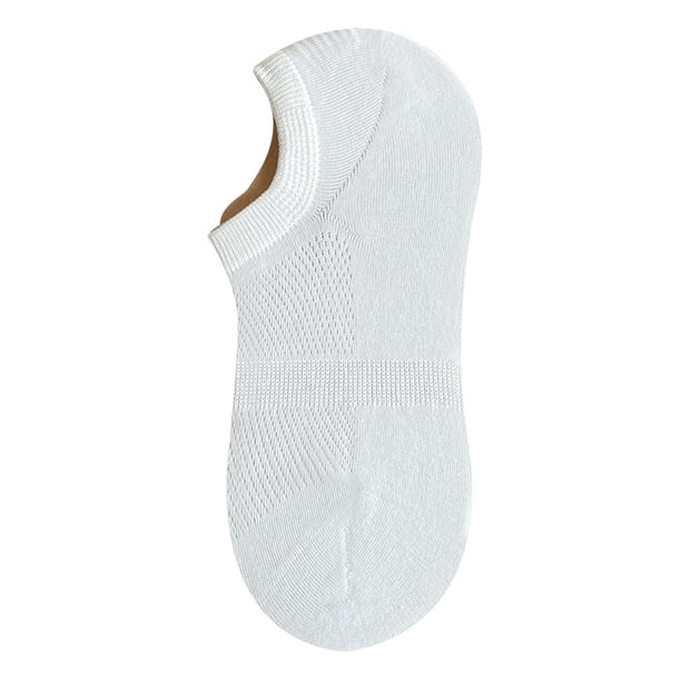 Xiao Hua 10 pares de calcetines invisibles para hombre, antideslizantes, de silicona, que absorben la humedad, de corte bajo, informales, blancos