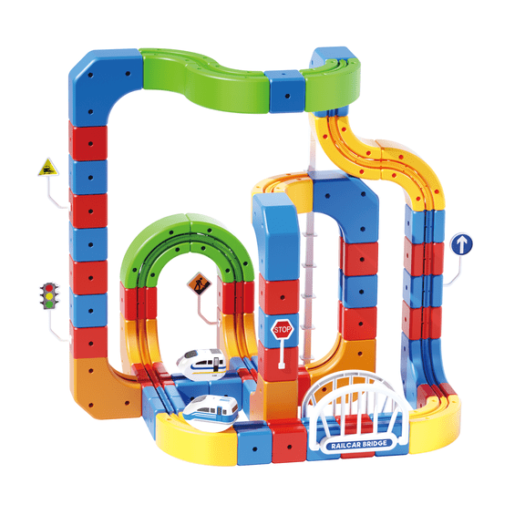 Electric Train Set for Kids, 3D Stem Electric Train Set with Train and Traffic Signs, 3D Racing Track Sets for Kids, 3  Years Old Boys & Girls Birthday
